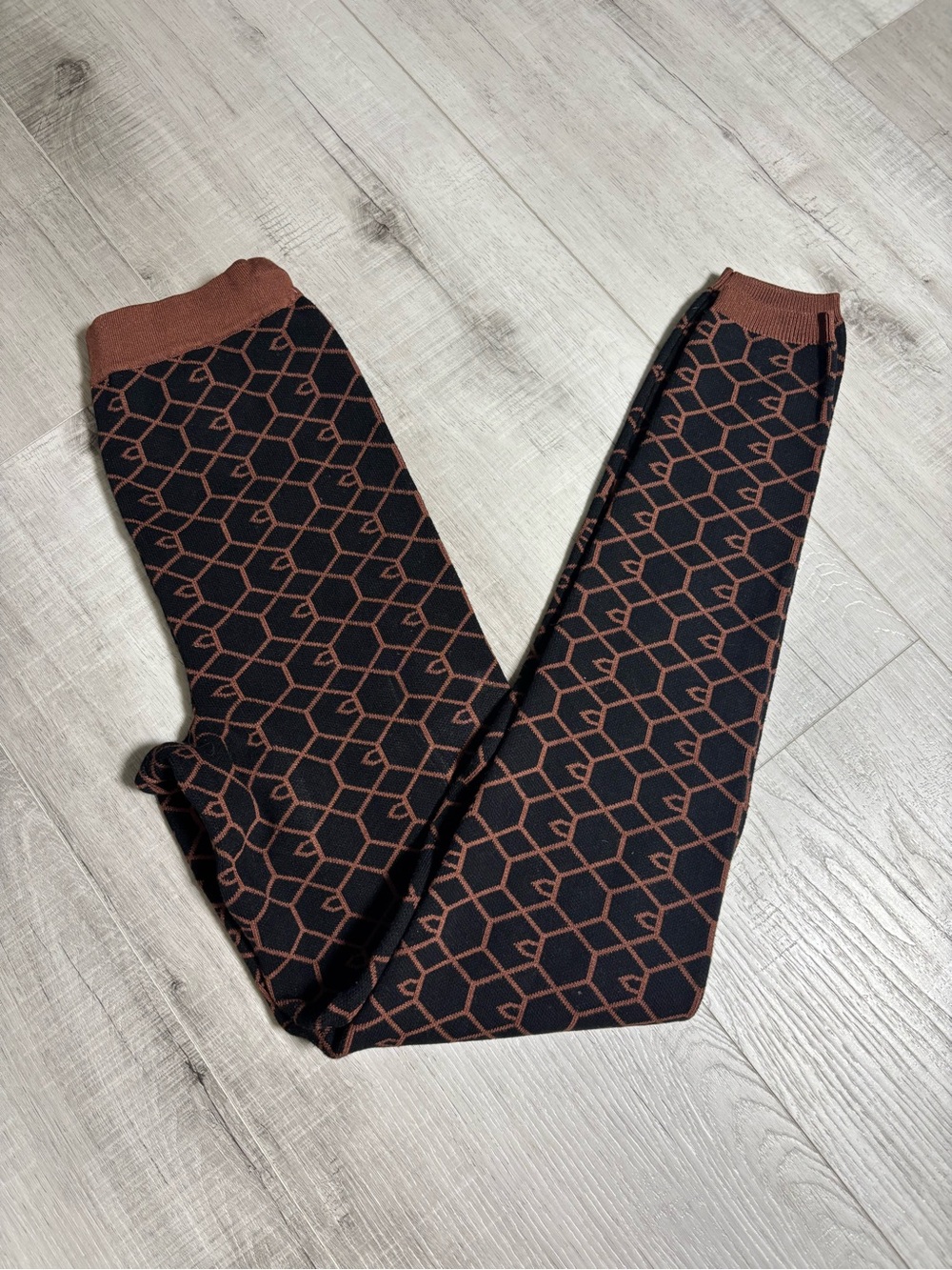 AKIRA Brown Black Textured Leggings Size Small